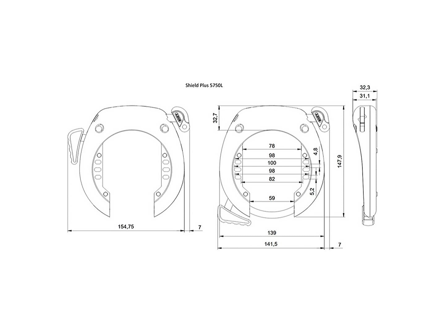 ABUS 5750L Non-Retainable Ring Lock with RIB Battery Lock