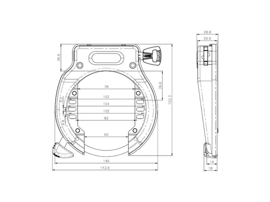 ABUS Ring Lock 4650L R with Non-Removable Key