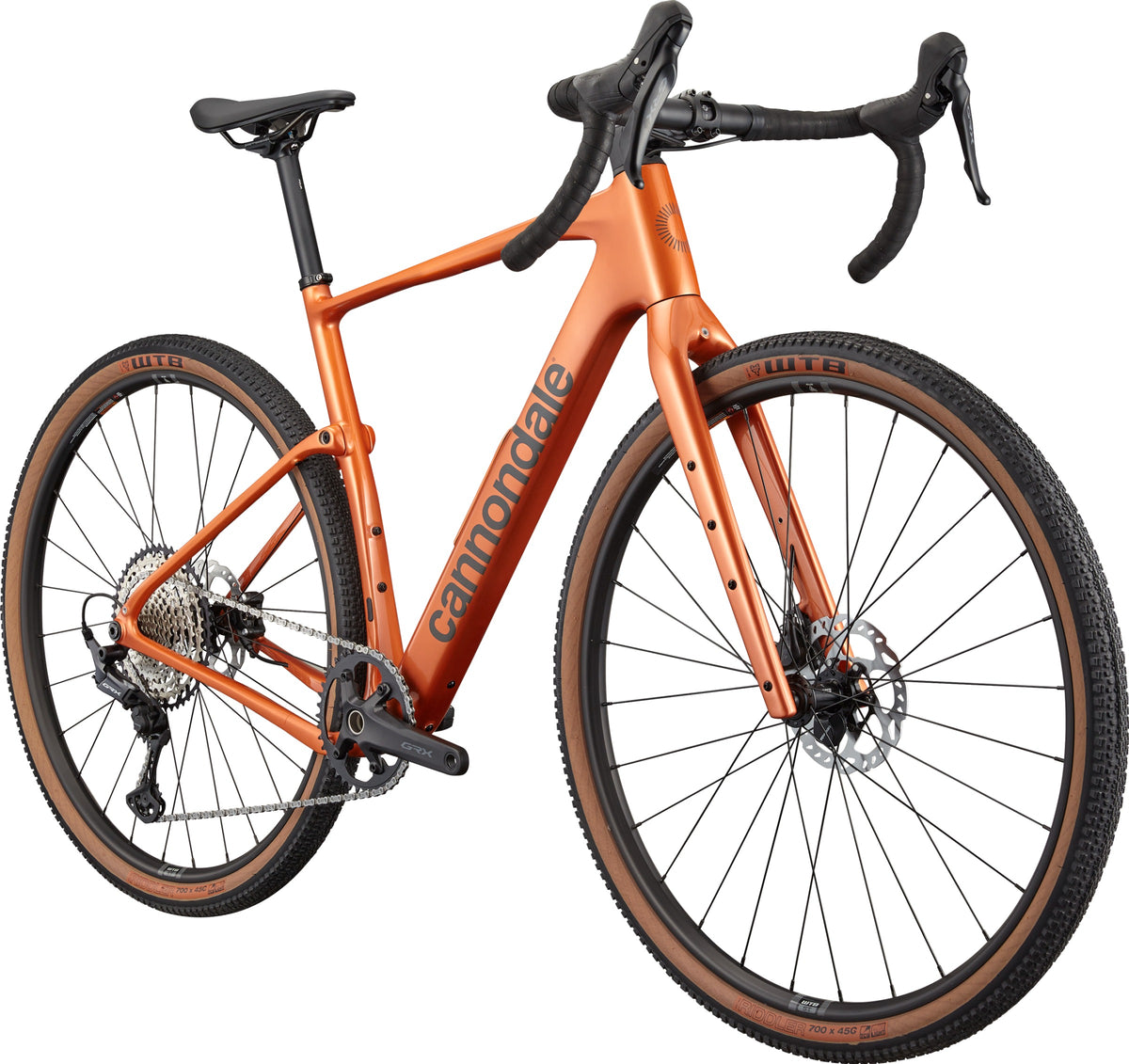 Cannondale Topstone Carbon 3 GRX 1x — Orange Slice, tre quarti