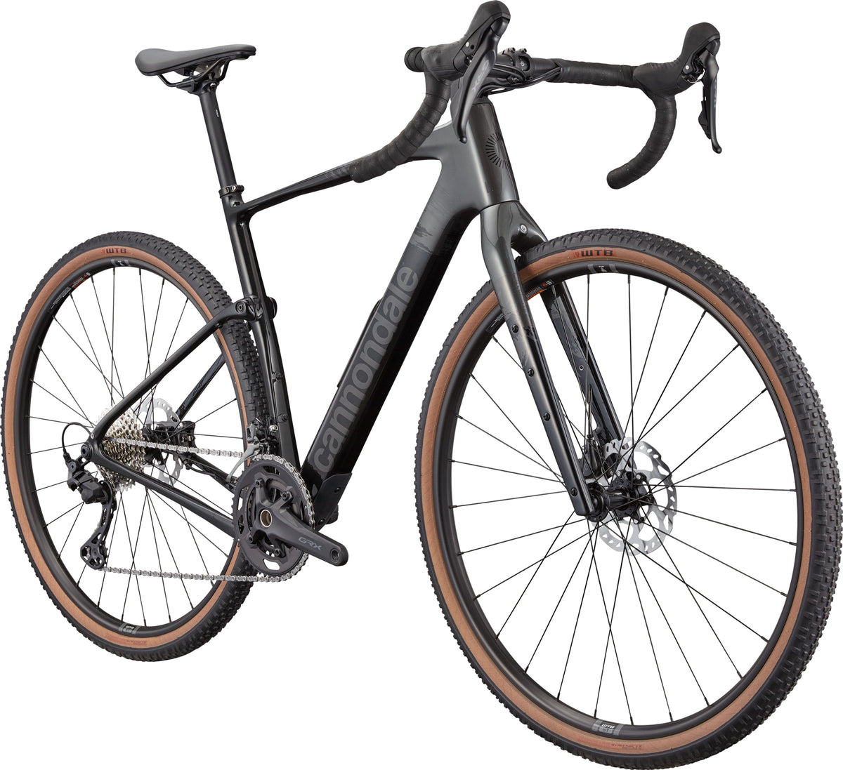 Cannondale Topstone Carbon 3 GRX 2x — Smoke Black, tre quarti