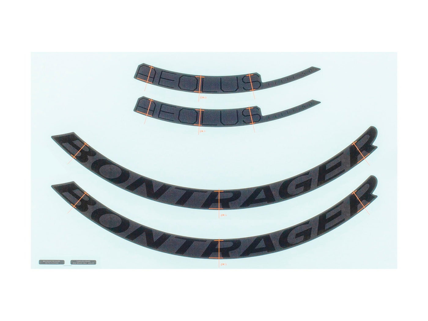 Bontrager Aeolus Elite 50mm Felgenaufkleber-Set