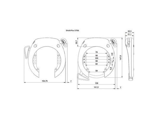 ABUS 5750L Non-Retainable Ring Lock with RIB Battery Lock