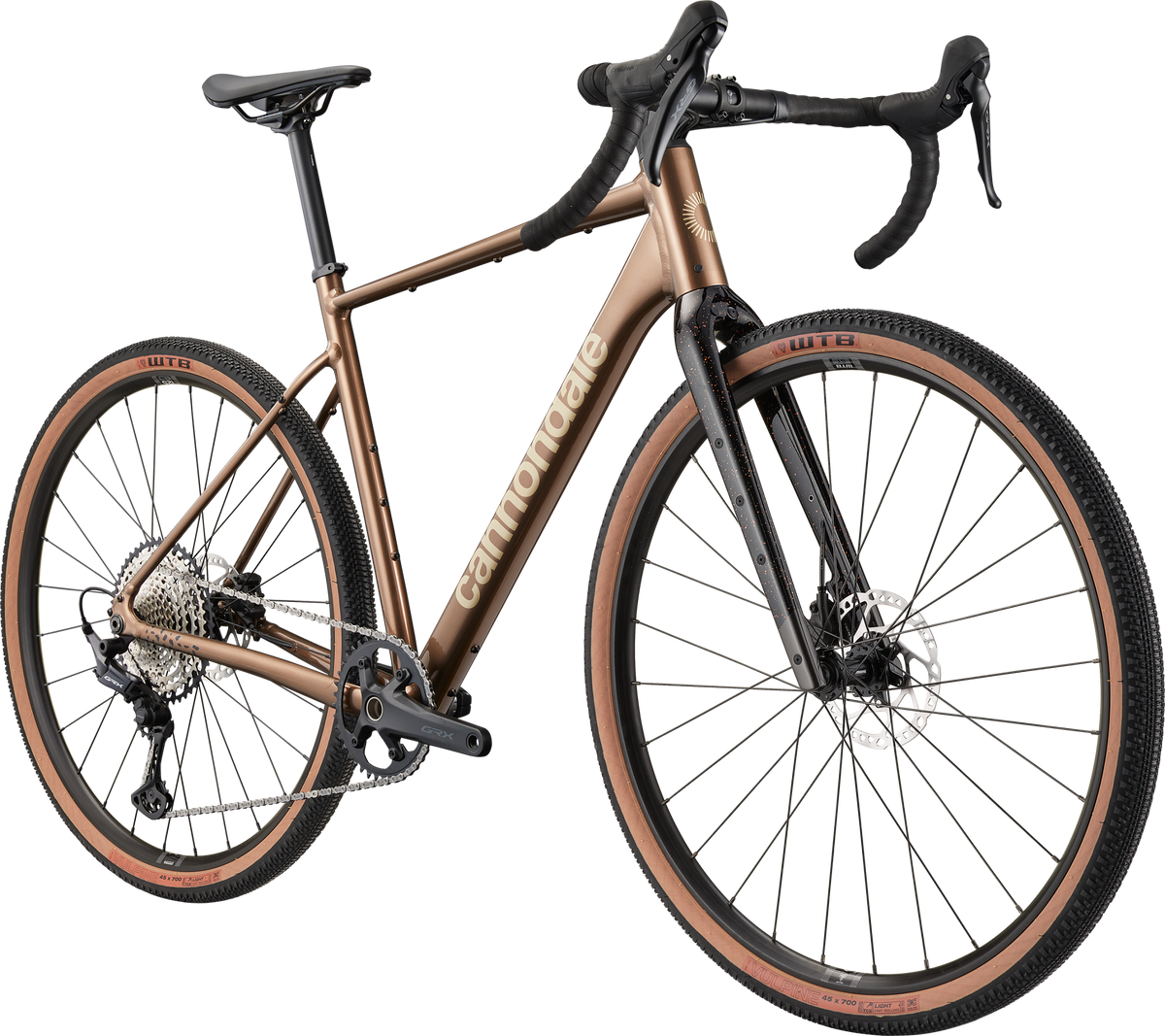Cannondale Topstone CAAD 1 GRX 1x — Platinum Bronze, tre quarti