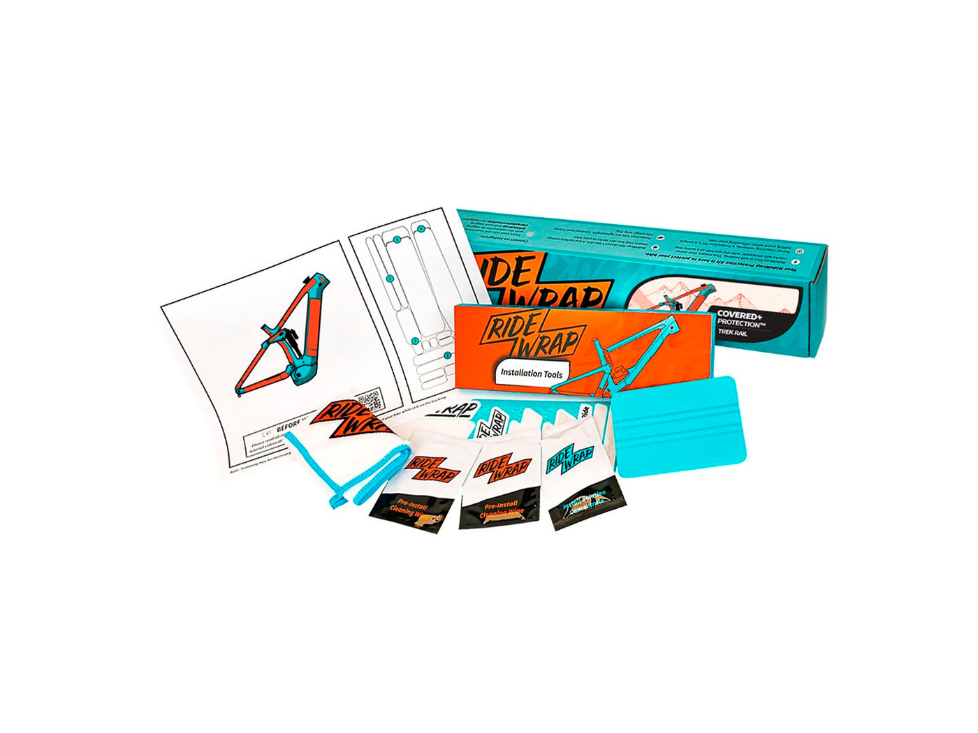 RideWrap Matte Covered Frame Protection Kit designed for 2022 Trek Rail